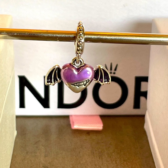 Pandora Jewelry - New Authentic Pandora Vampire Bat dangle charm sterling and enamel